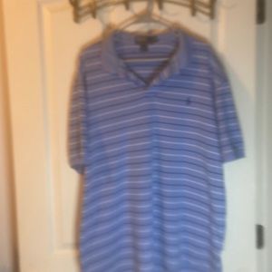 Mens Polo Ralph Lauren light blue with white/ blue stripes  size XXL